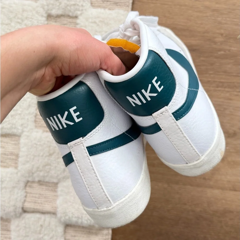 Nike Blazer Mid ‘77 Vintage Sneakers in White Dark Teal Green Colorway